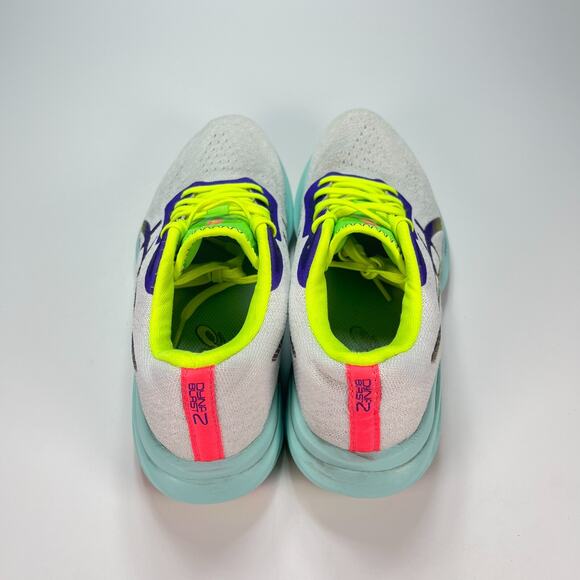 ASICS Dynablast 2 White Neon Green Athletic Comfort Running Shoes Women Size 7.5 - Picture 7 of 10
